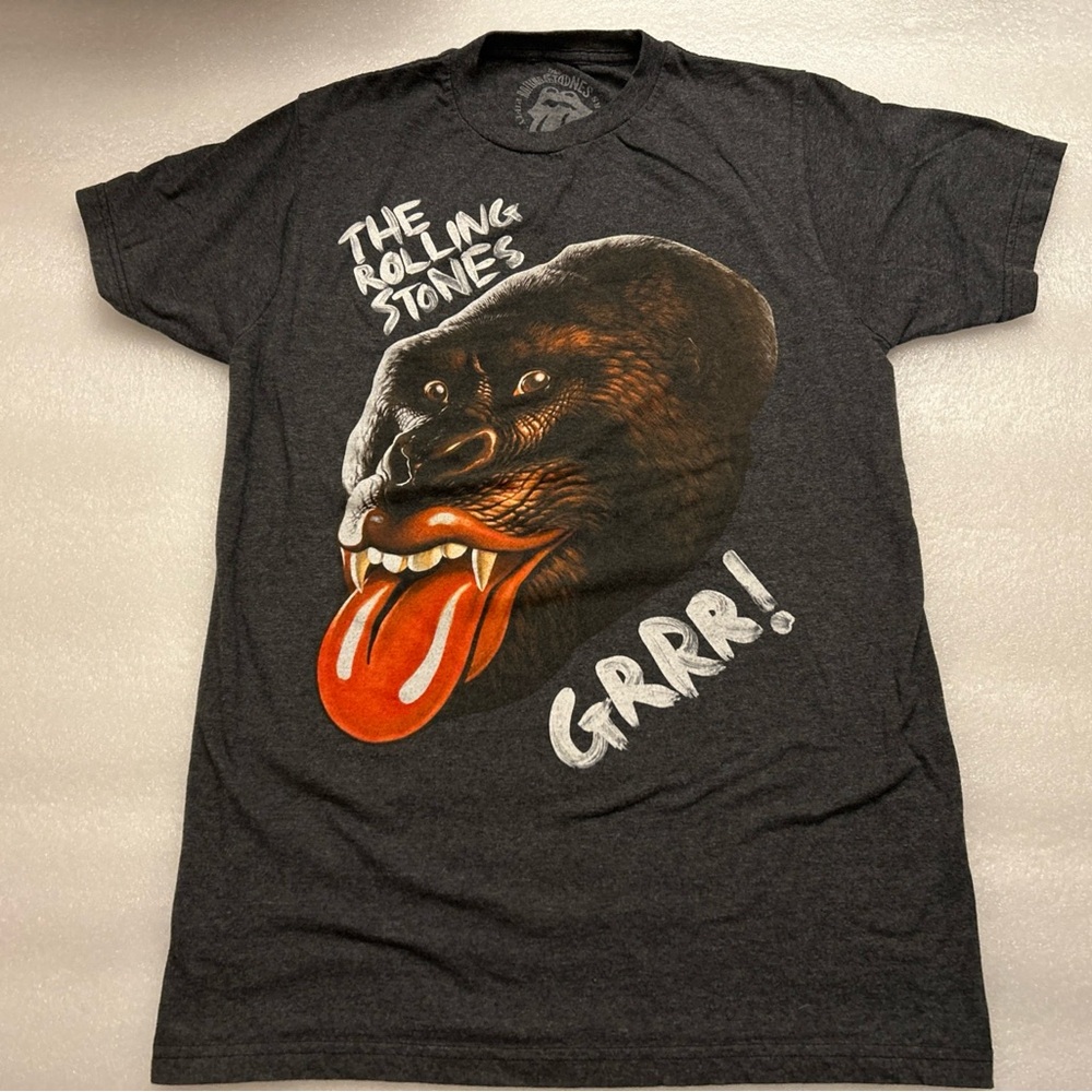 The Rolling Stones -Grrr 50 Year Anniversary -Gorilla -Grey T-Shirt Mens Medium